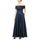 Formal Dresses Long Off Shoulder Pleated Formal Dress Navy