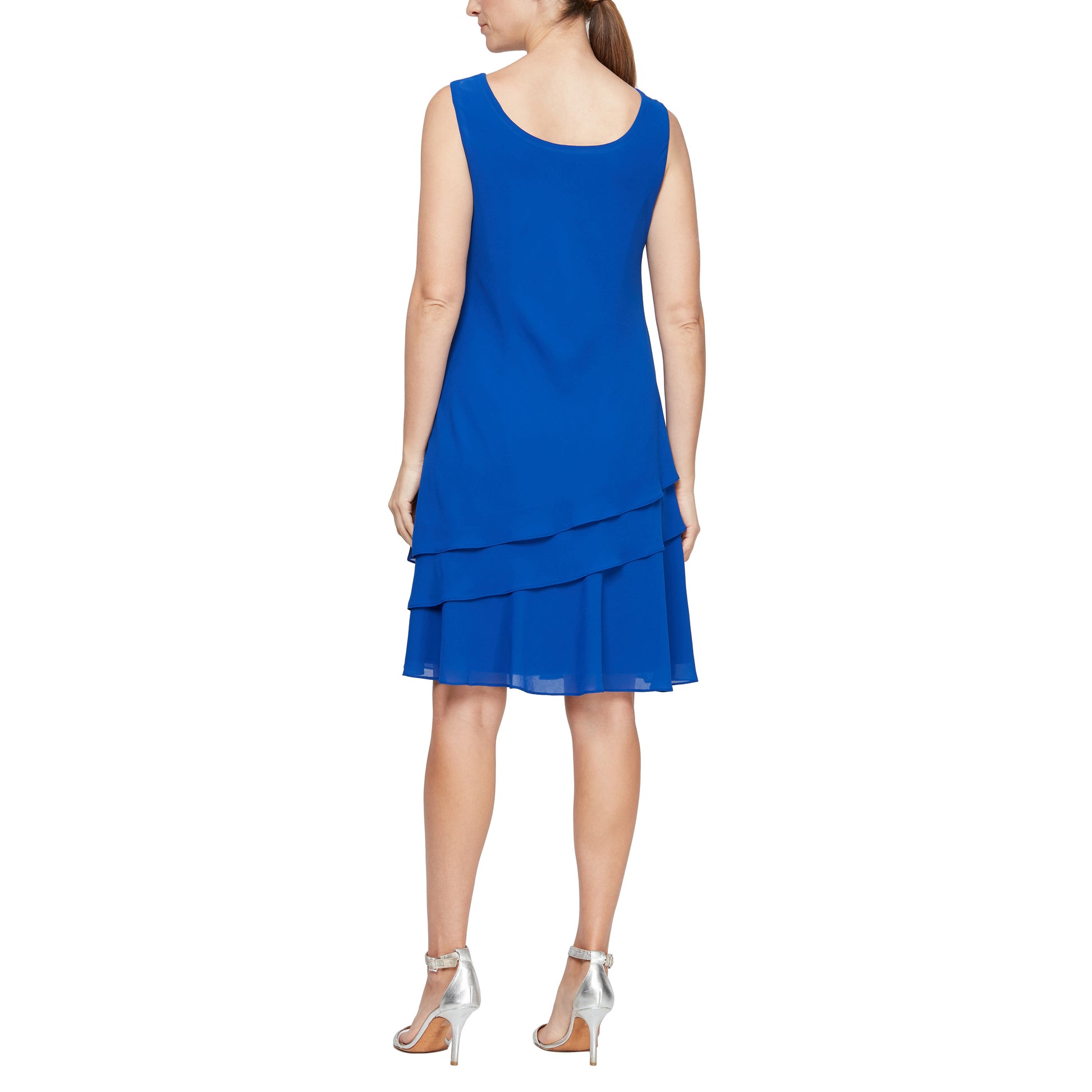 Alex Evenings 8192005 Short Sleeveless Two Piece Set Knee Length Dress