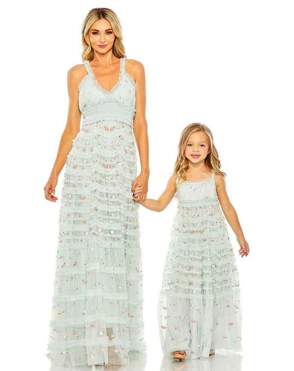 Long Chiffon Flower Girl Dress Chiffon A Line Mac Duggal 8217