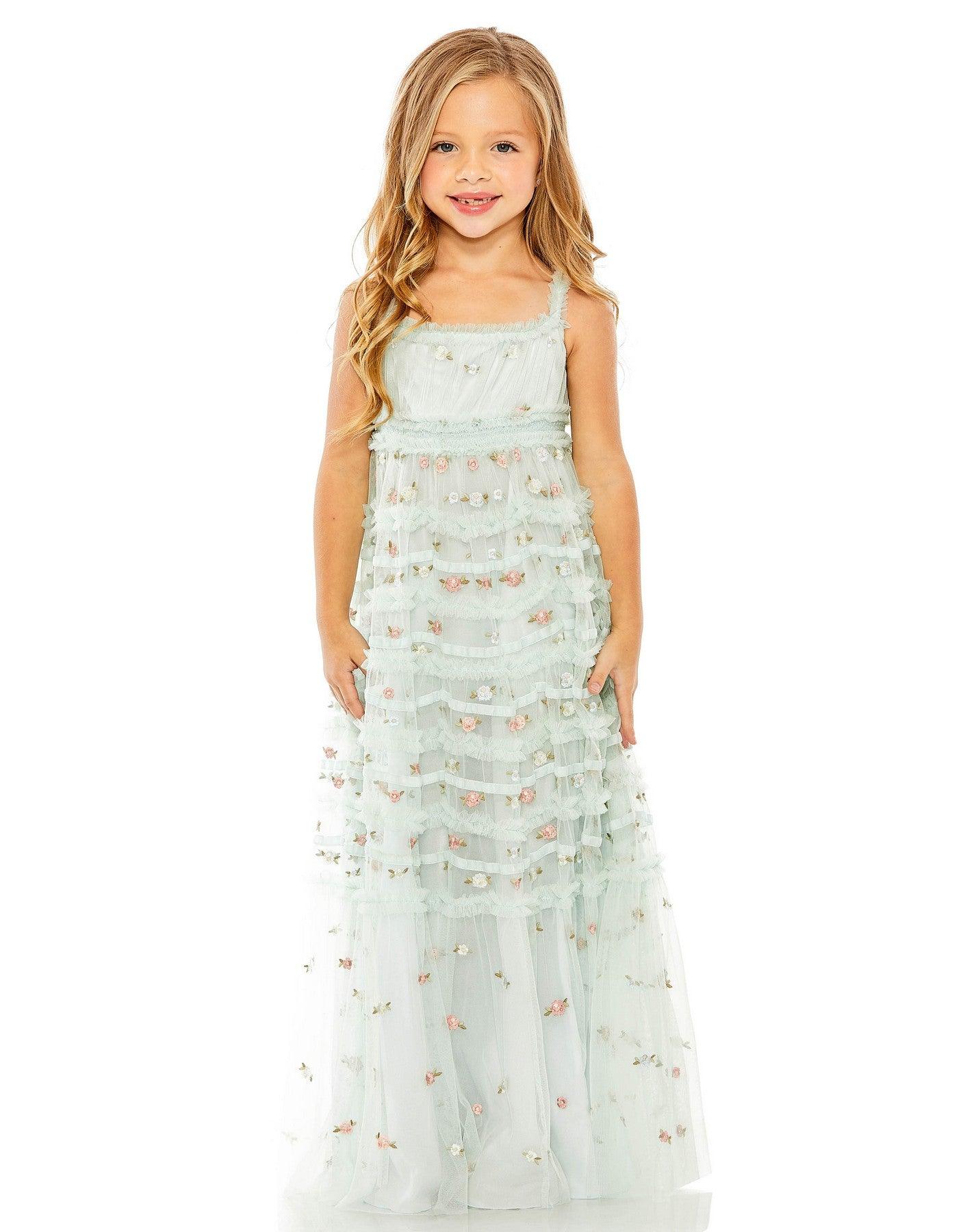 Blush Mac Duggal 8217 Long Chiffon Flower Girl Dress for $199.0 – The ...