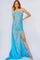 Prom Dresses Long Formal Beaded One Shoulder Prom Dress Turquoise