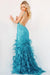 Prom Dresses Long Formal Fitted High Slit Prom Dress Turquoise