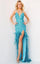 Prom Dresses Long Formal Fitted High Slit Prom Dress Turquoise