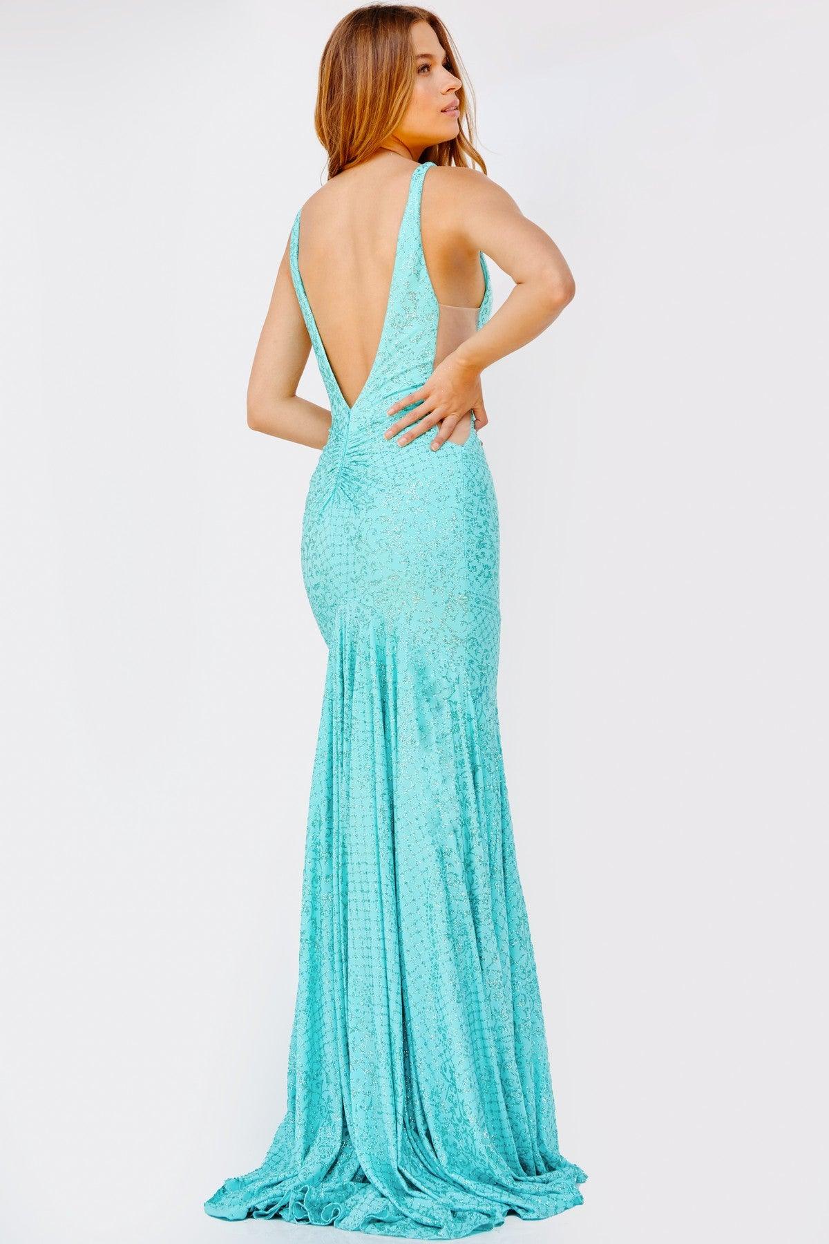 Prom Dresses Long Sleeveless Formal Fitted Prom Gown Turquoise