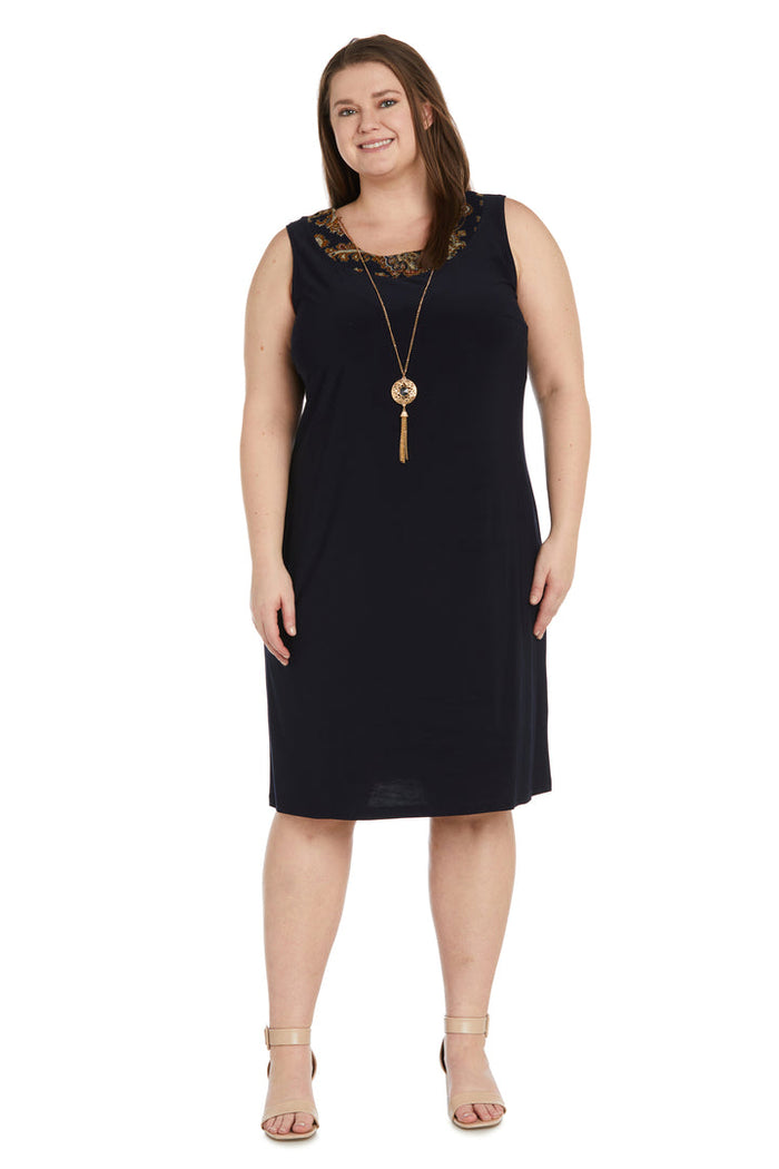 Plus Size Dresses Short Plus Size Printed Jacket Mother of the Bride Dress Navy/Gold