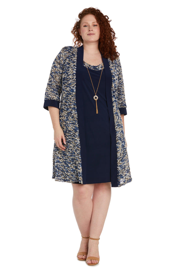 Short Plus Size Dress Jacket Dress R&M Richards 9045W