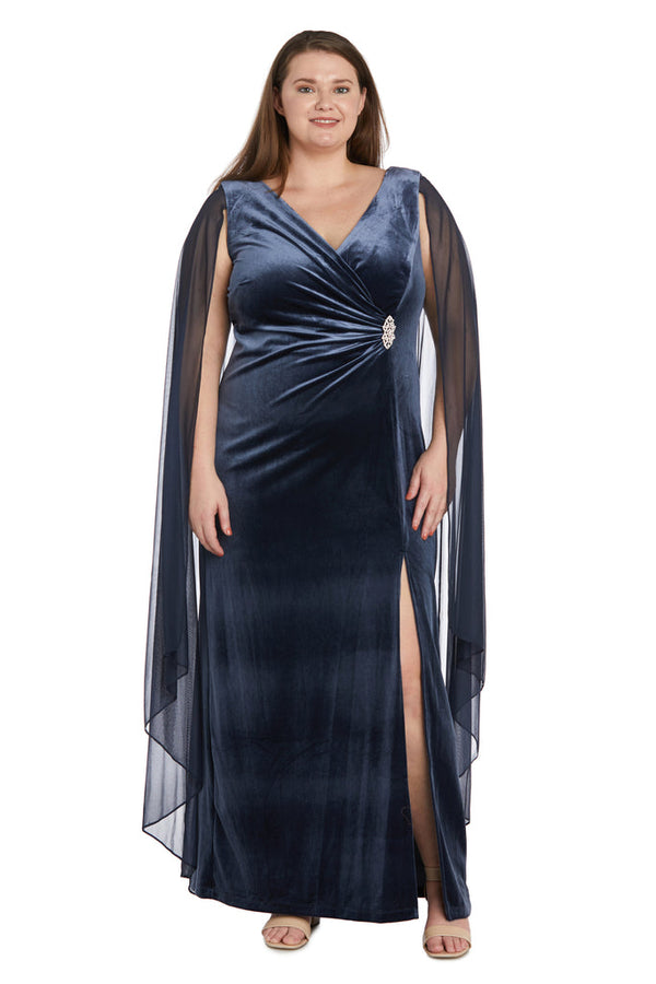 Long Plus Size Dress Cape Wrap R&M Richards 9073W