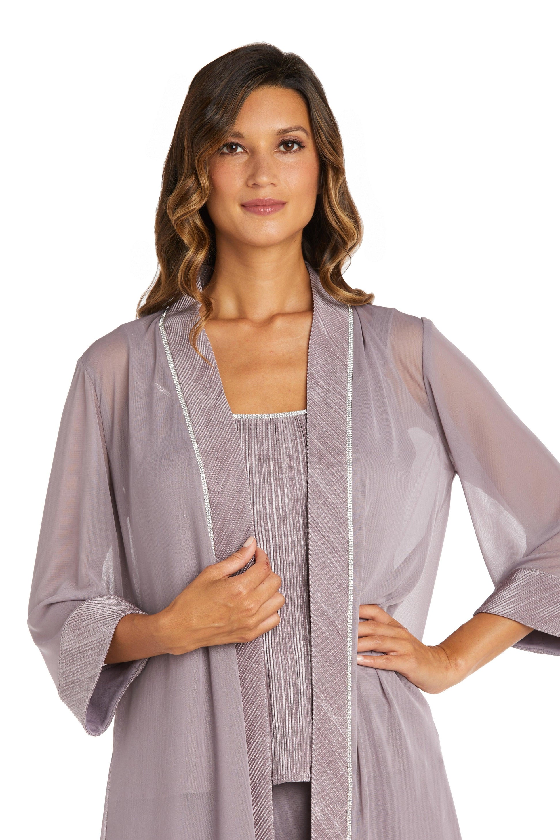 Mauve 6P R&M Richards 9084P Long Petite Jacket Pant Suit Sale