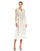 Formal Dresses Long Sleeve Tea Length Formal Dress Ivory Multi