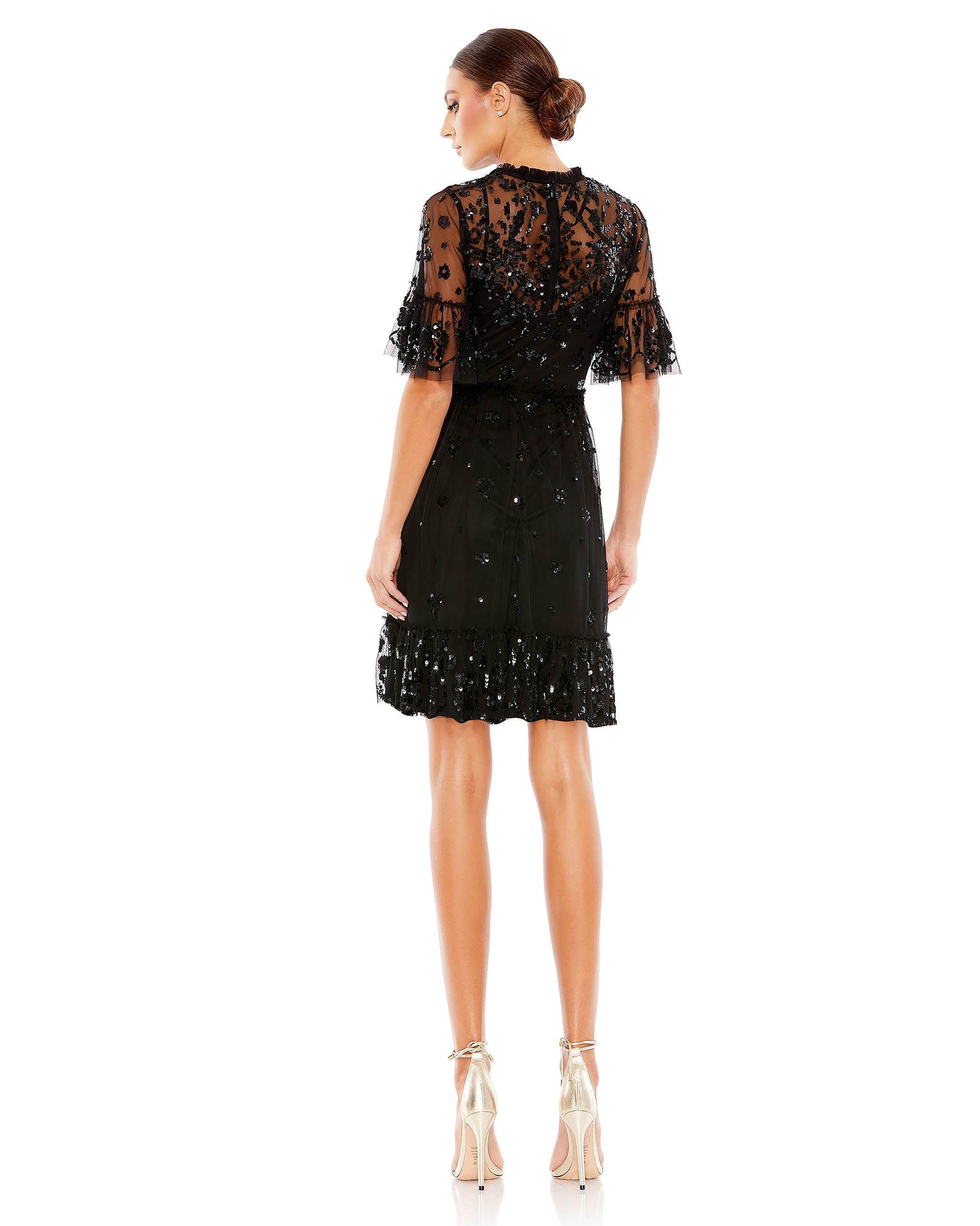 Mac Duggal 9143 Short Sleeve Cocktail Party Dress
