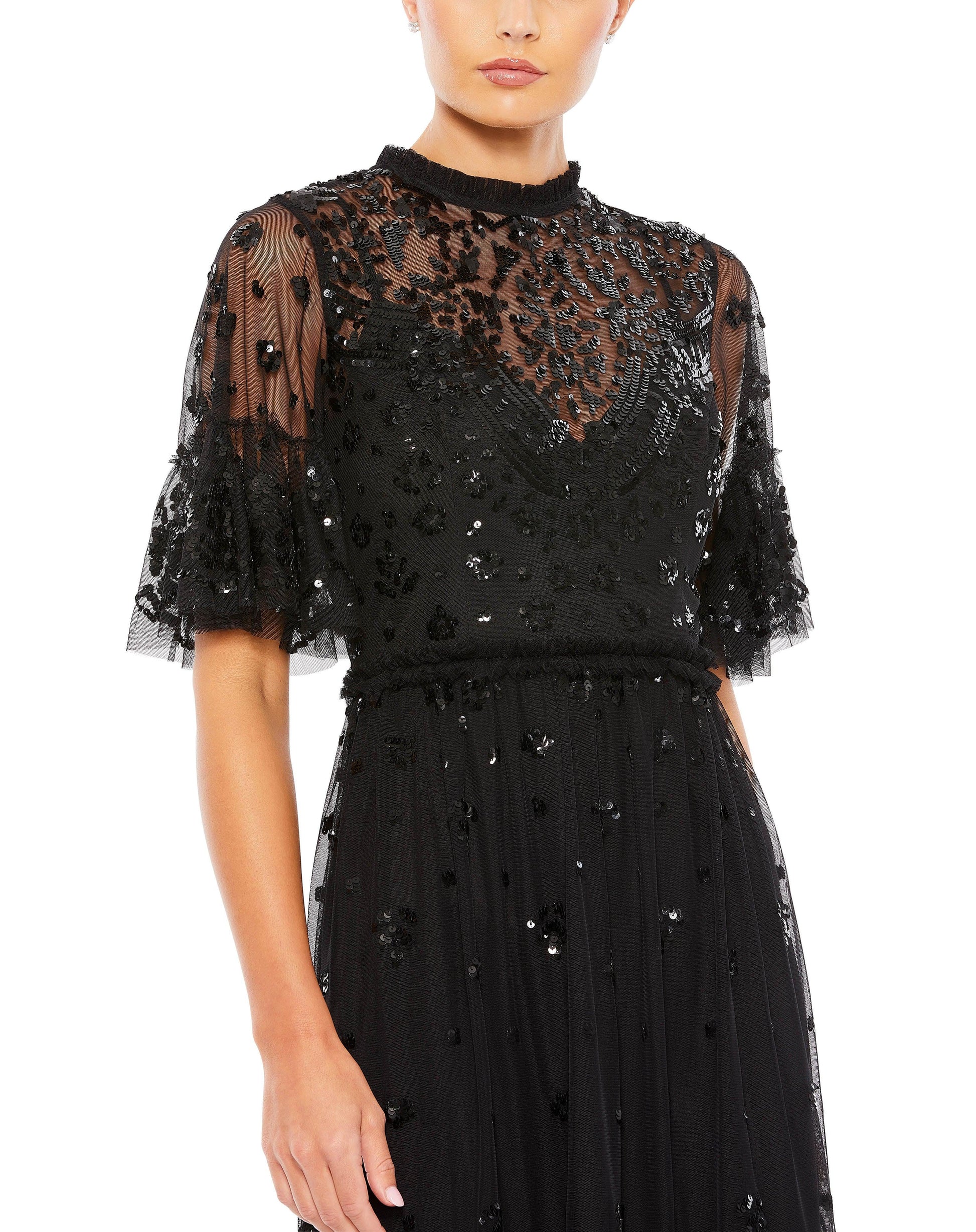 Mac Duggal 9143 Short Sleeve Cocktail Party Dress