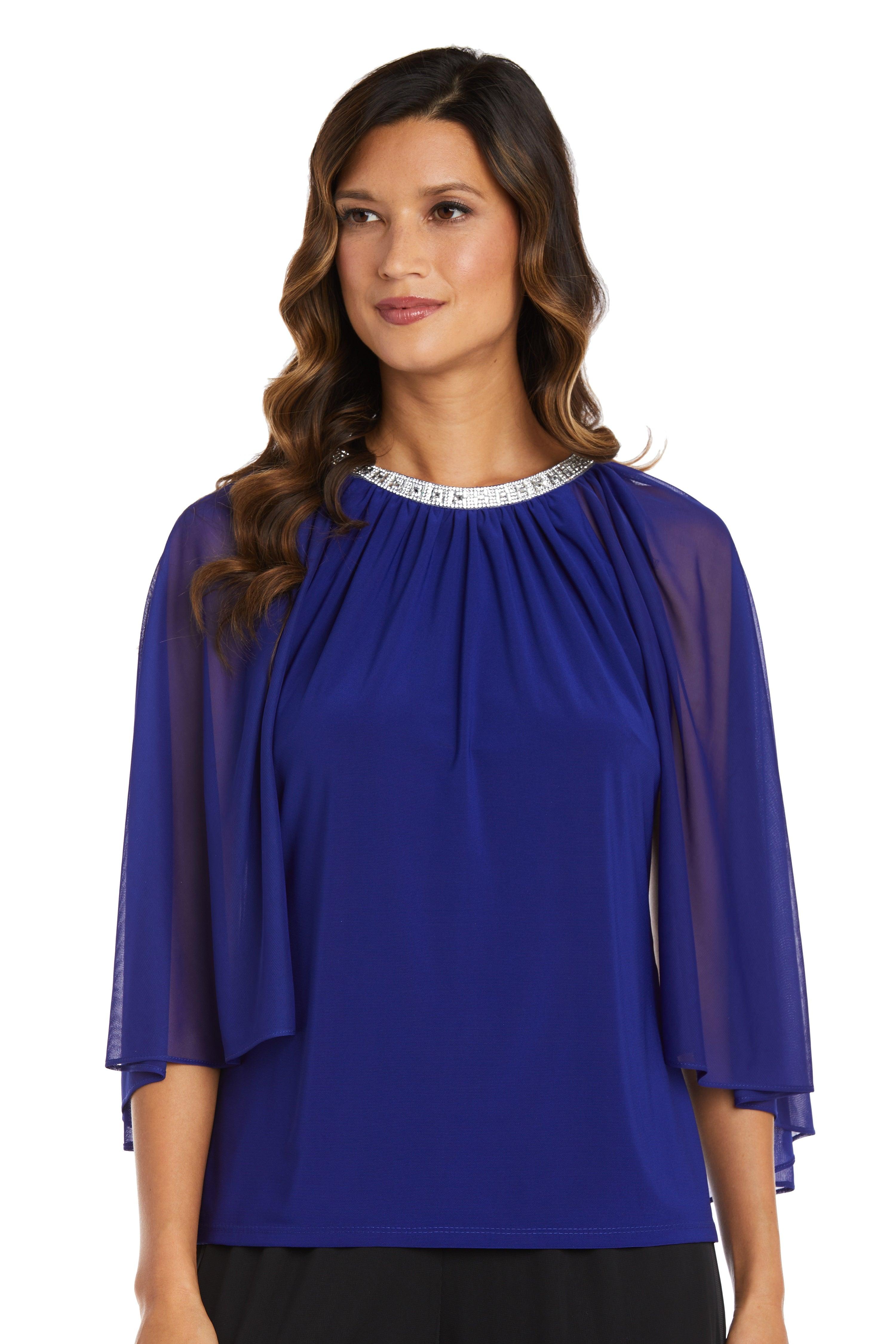 R&M Richards 9144 Formal Chiffon Capelet Top