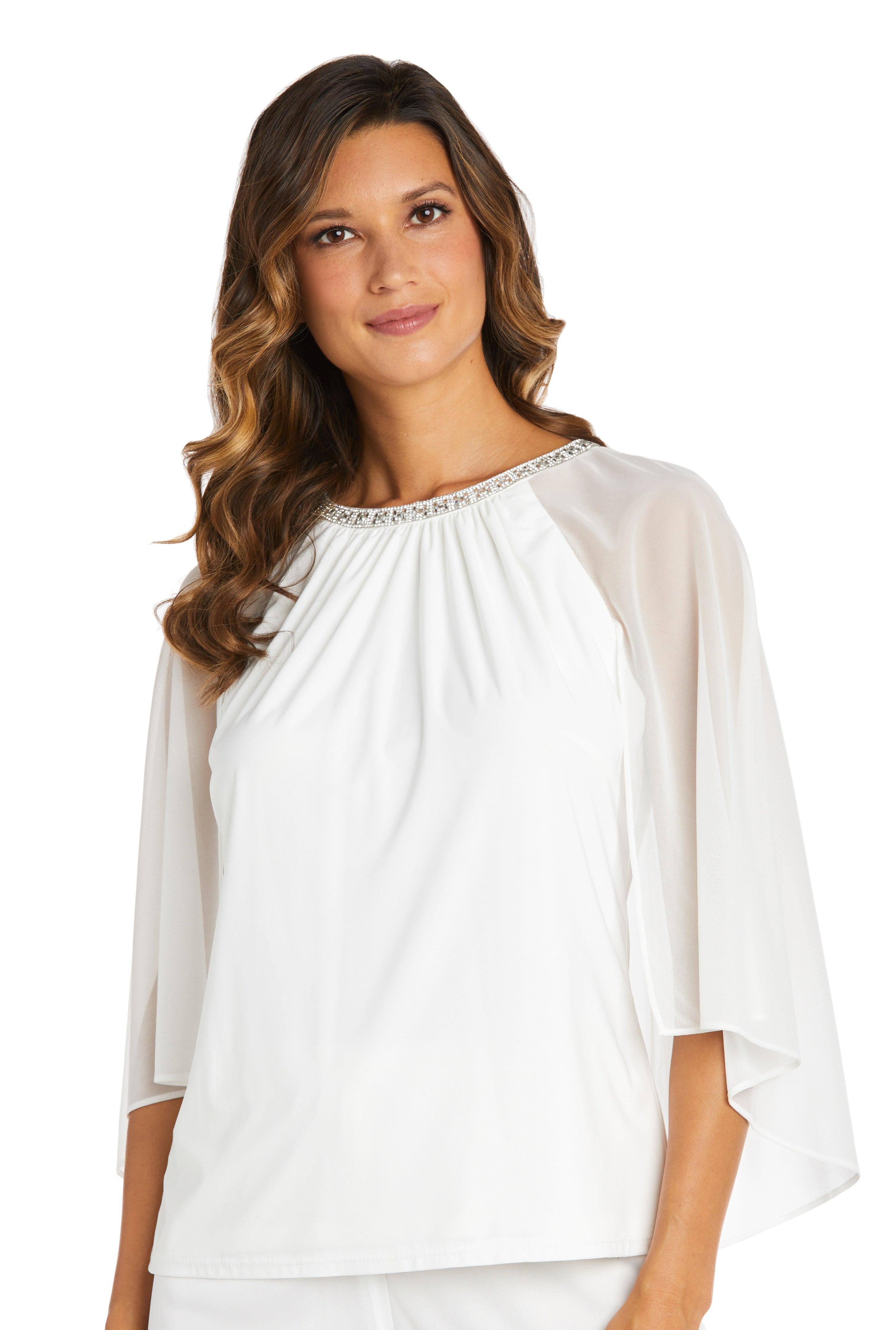 R&M Richards 9144 Formal Chiffon Capelet Top