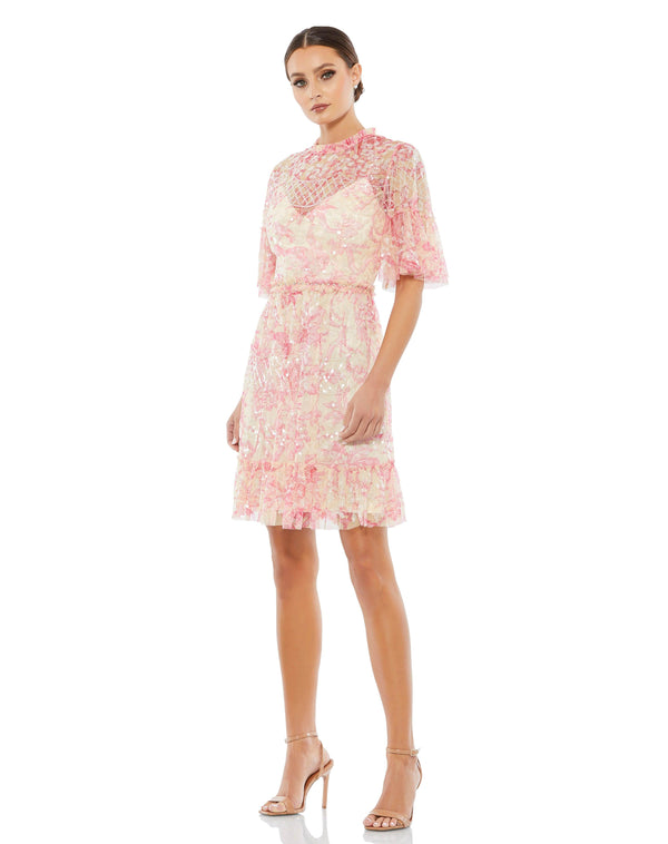 Floral Print Short Cocktail Dress Floral Print & Short Mac Duggal 9148