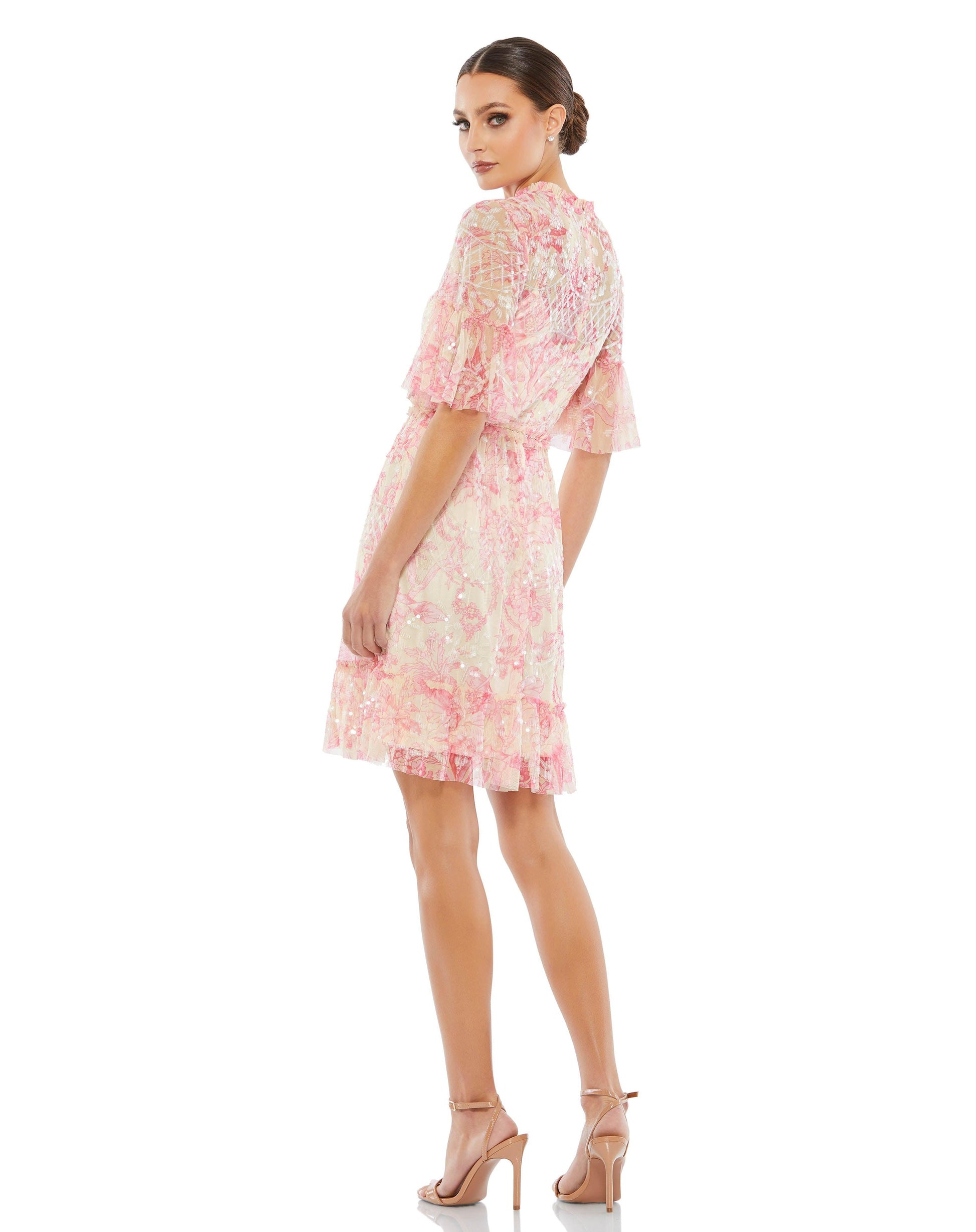 Mac Duggal 9148 Floral Print Short Cocktail Dress