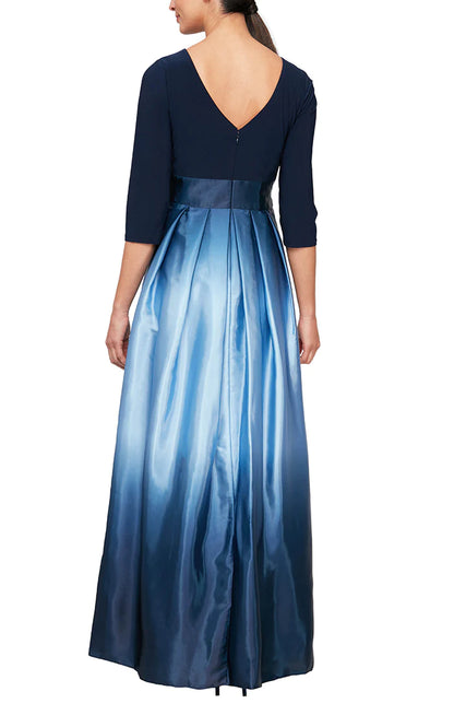Formal Dresses Ombre Skirt Long Formal Dress Navy Wedgewood