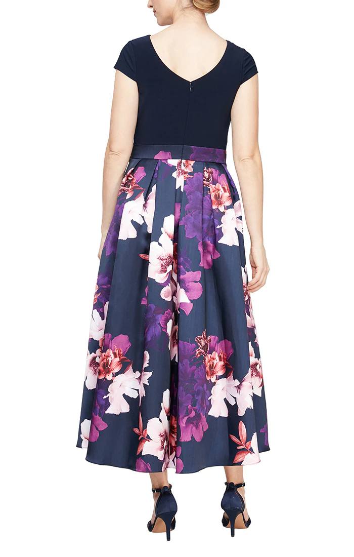 SL Fashions 9159256 Mikado Skirt High Low Long Dress
