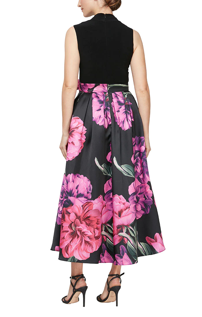 SL Fashions 9159262 Floral High Low Dress