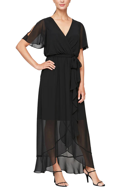 Formal Dresses Long Wrap Formal Dress Black