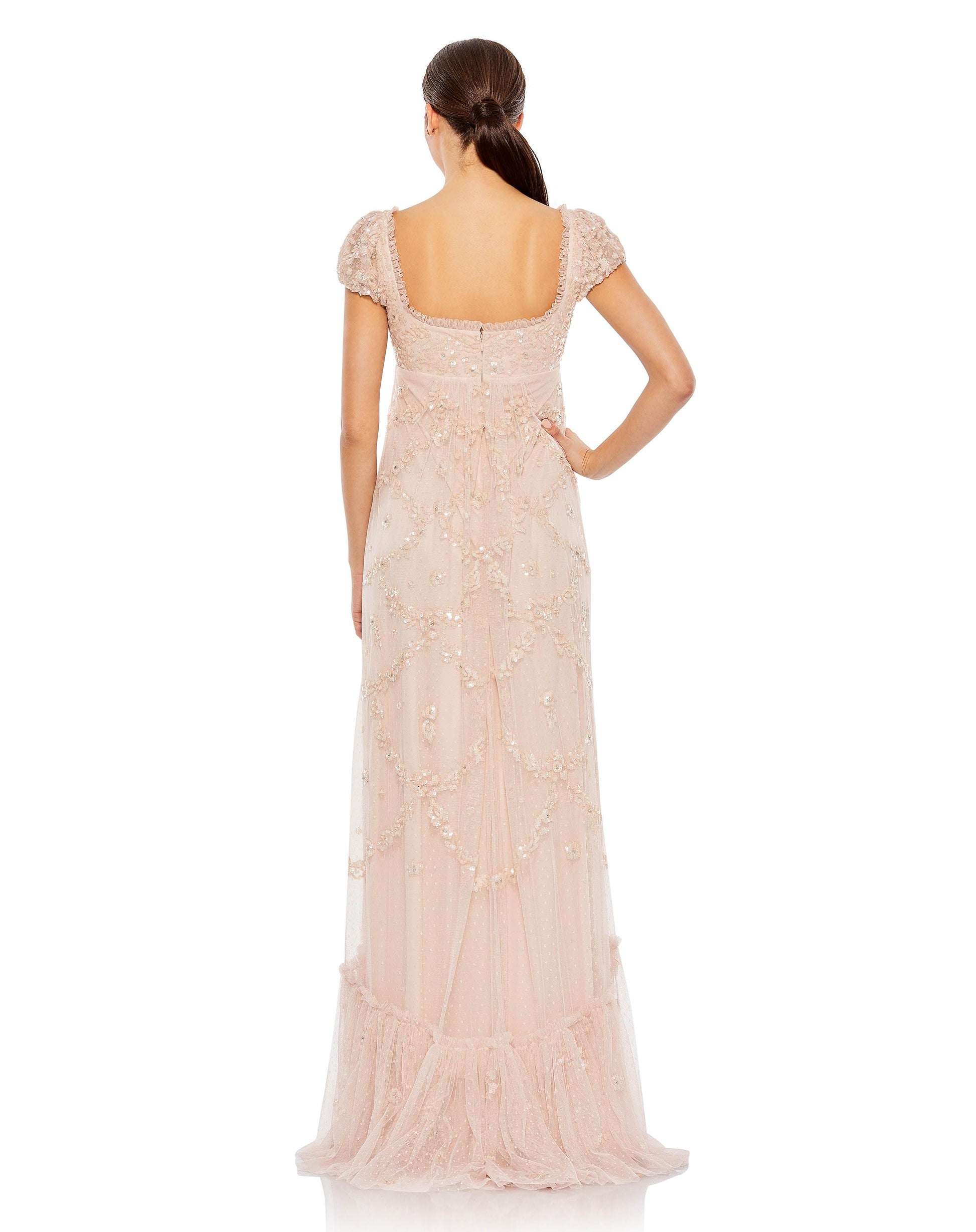 Mac Duggal 9194 Long Cap Sleeve Formal Dress