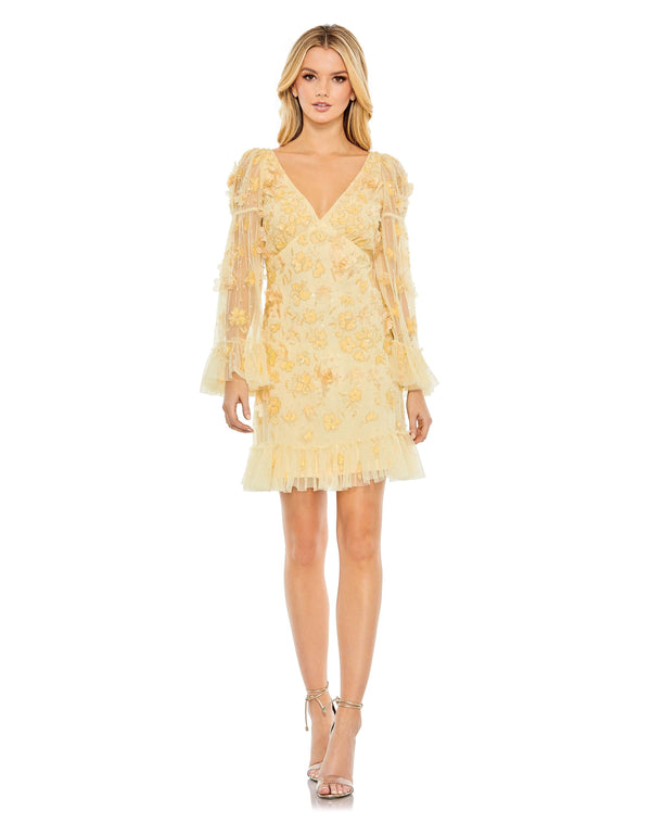 Long Sleeve Short Cocktail Dress Long Sleeves & Short Length Mac Duggal 9205