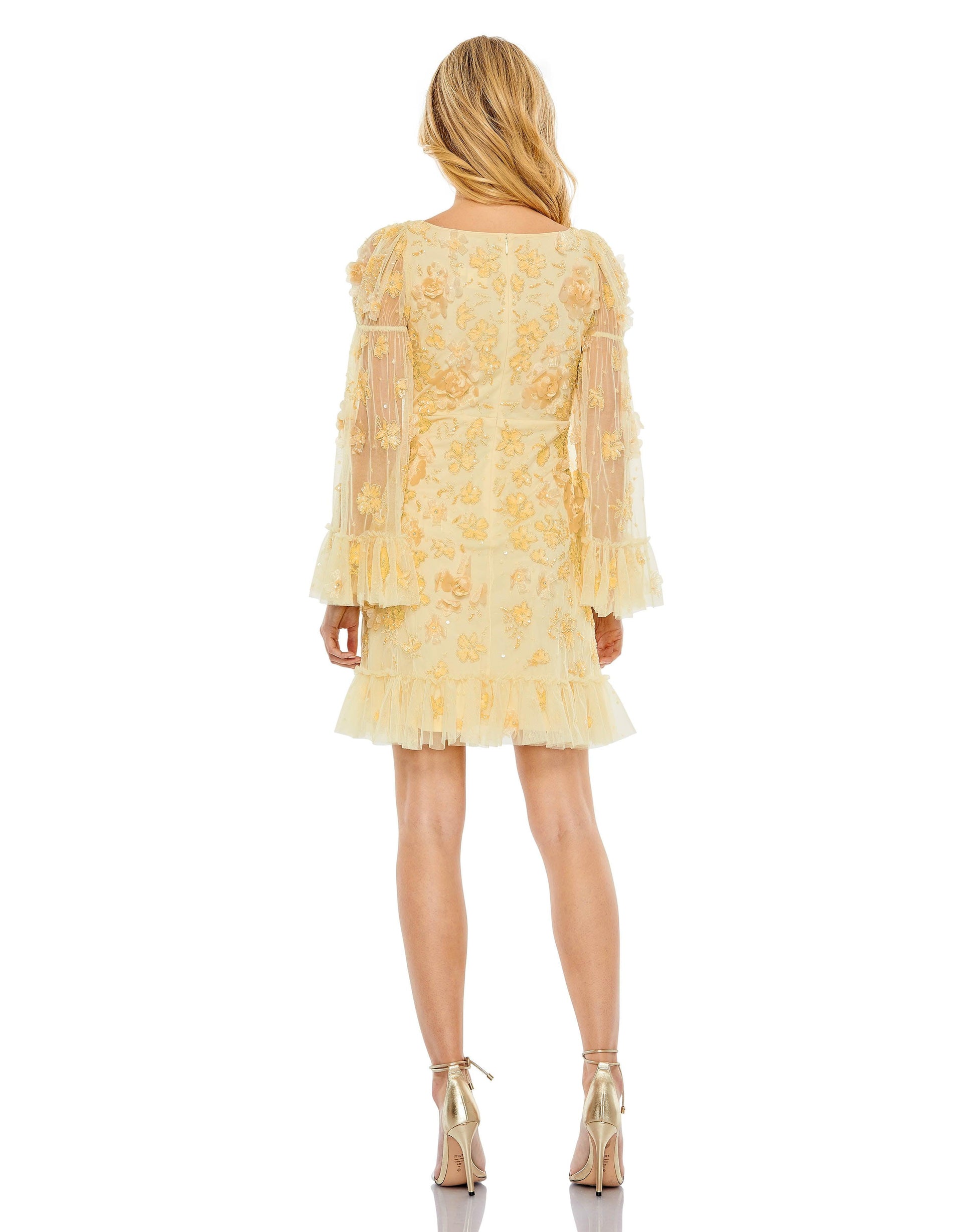 Mac Duggal 9205 Long Sleeve Short Cocktail Dress