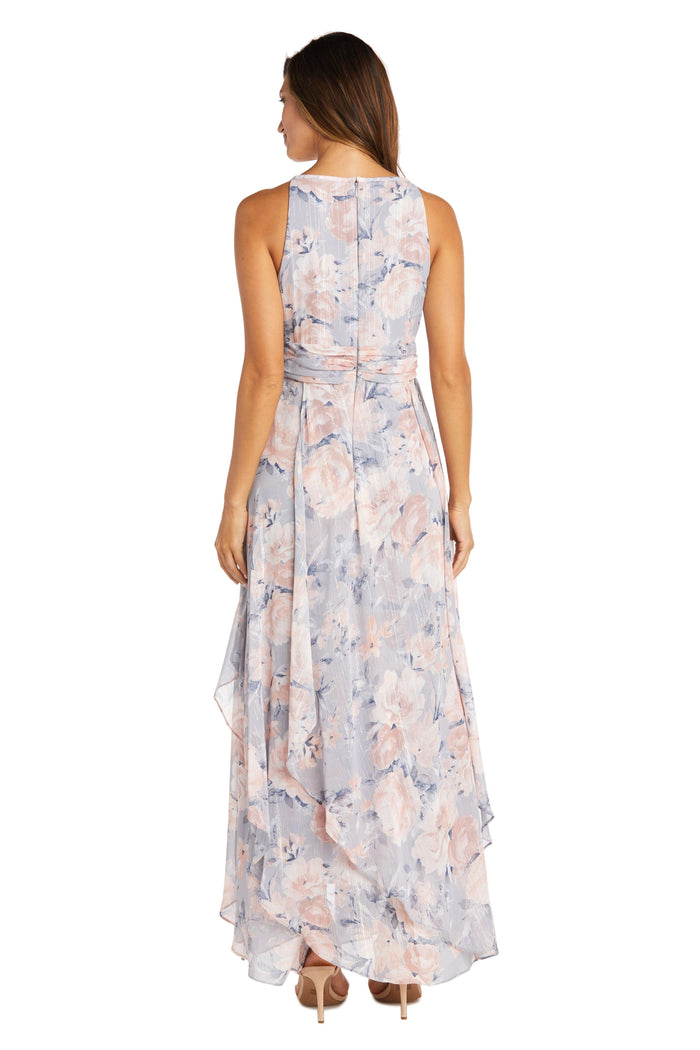 R&M Richards 9218 Long Halter Floral Formal Dress