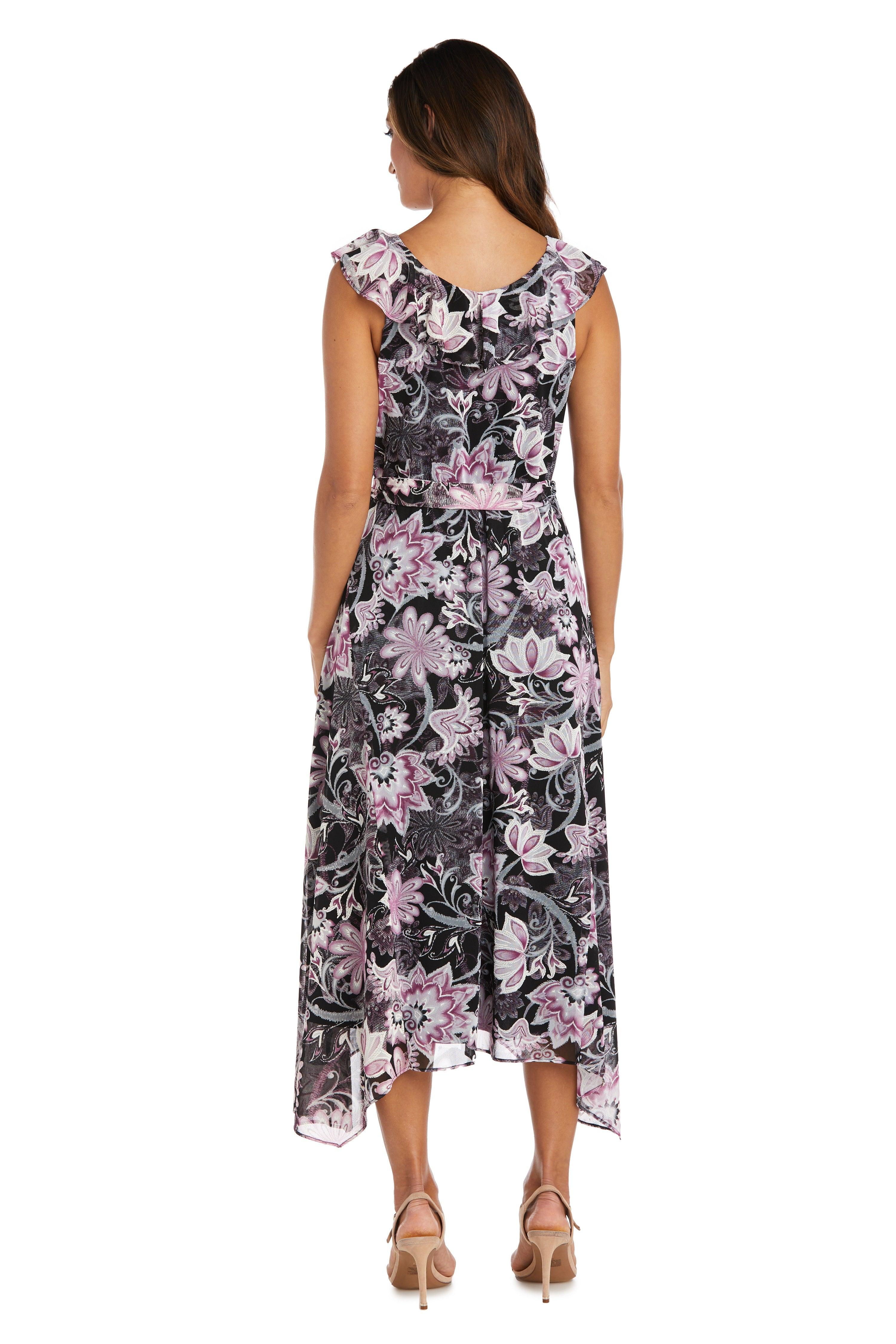 R&M Richards High Low Floral Petite Dress 9254P