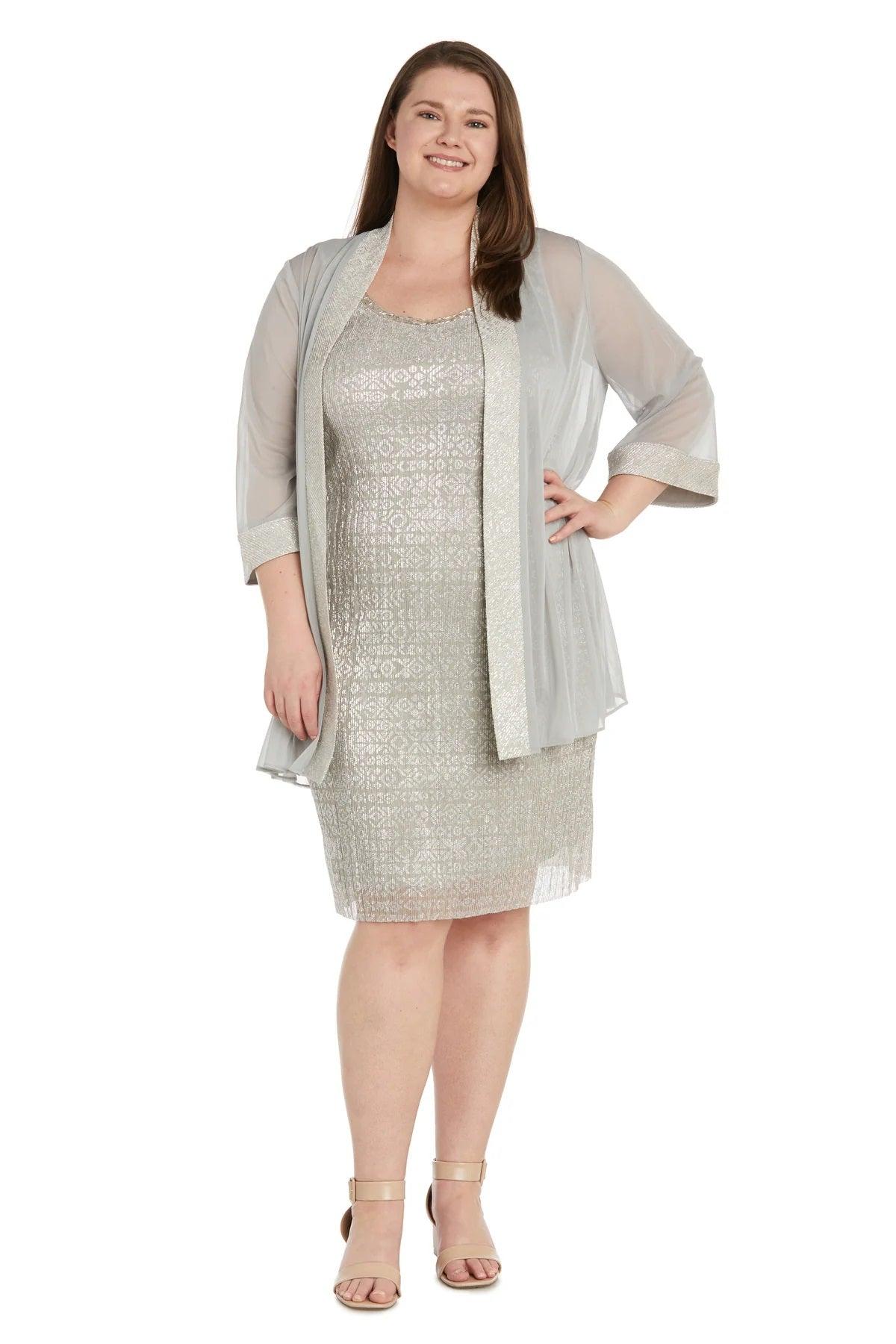Mother of the Bride Dresses Plus Size Short Two Piece Cocktail Dress Champagne