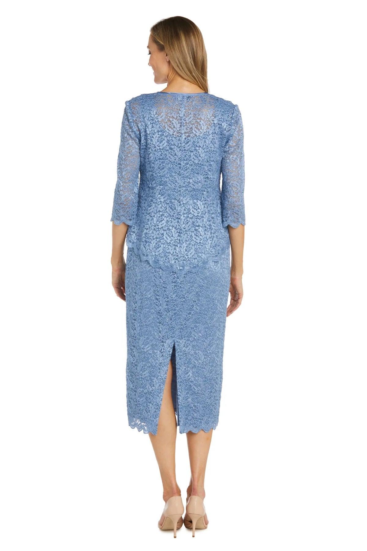 R&M Richards 9285 Mother of the Bride Lace Jacket Midi Dress