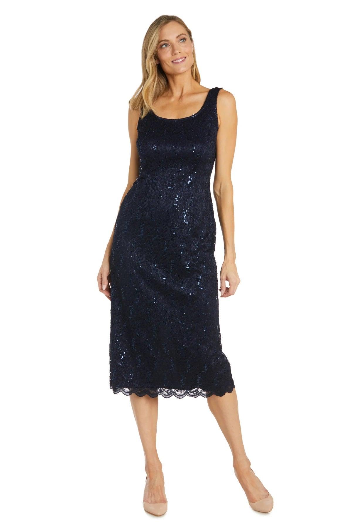R&M Richards 9285 Mother of the Bride Lace Jacket Midi Dress