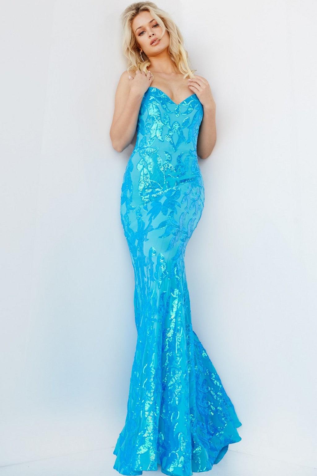 Jovani JVN07786 Strapless Long Fitted Evening Gown
