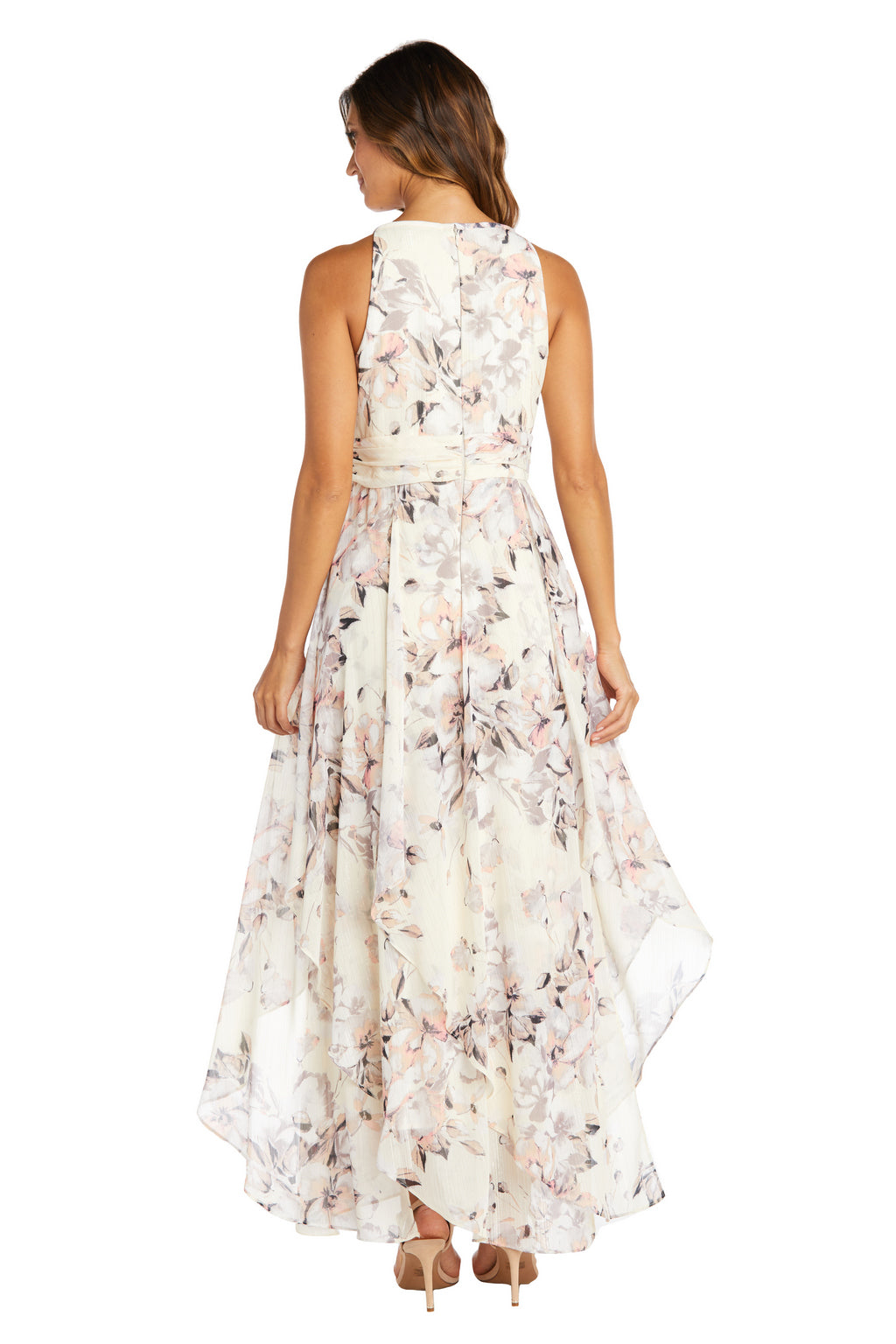 R&M Richards 9348 Long Printed Maxi Dress
