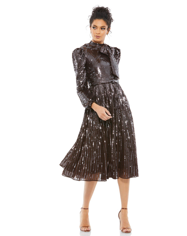 Long Sleeve Tea Length Formal Dress Long Sleeves & Tea Length Mac Duggal 93642