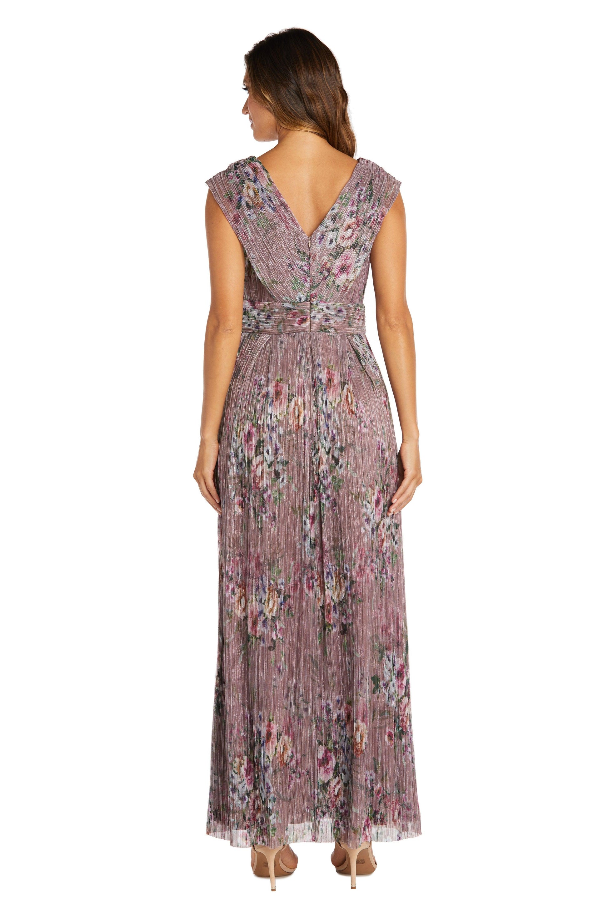 R&M Richards 9366P Long Cap Sleeve Formal Petite Dress