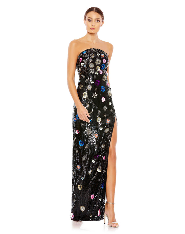 Long Strapless Formal Prom Dress Strapless Detail Mac Duggal 93695