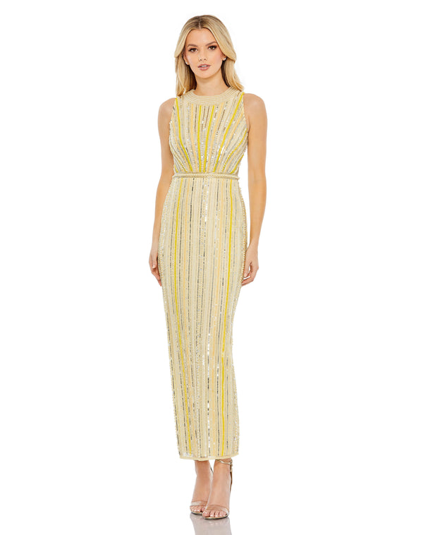 Fitted Sequin Cocktail Tea Length Dress Sequin Fitted Tea Length Mac Duggal 93752