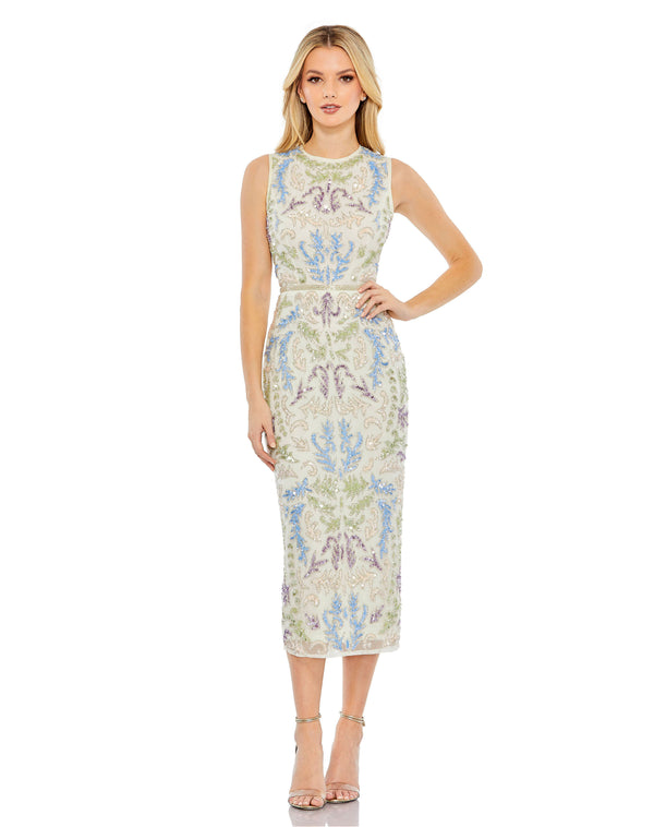 Tea Length Sequin Cocktail Dress Sequin Tea Length Mac Duggal 93759