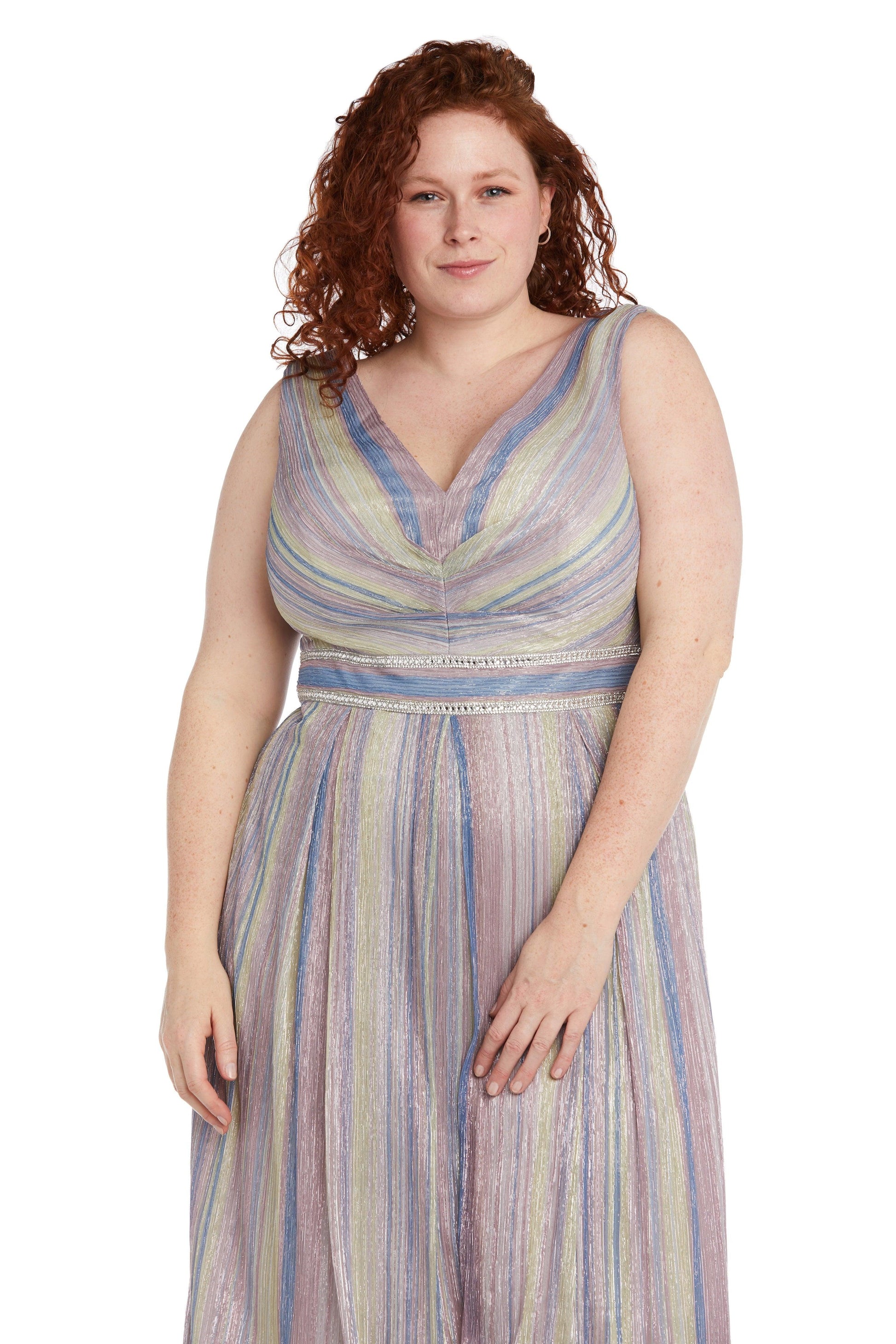 R&M Richards 9375W Plus Size High Low Formal Dress