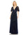 Formal Dresses Long Formal Cape Sleeve Dress Midnight