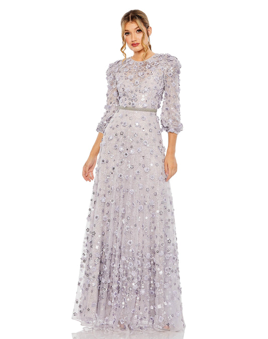 Formal Dresses Long 3/4 Sleeve Formal Dress Lavender