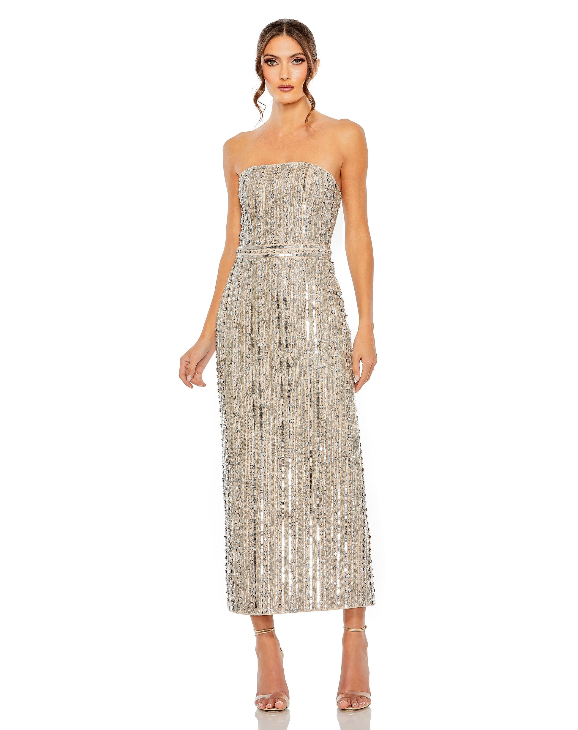 Mac Duggal 93831 Fitted Cocktail Tea Length Dress