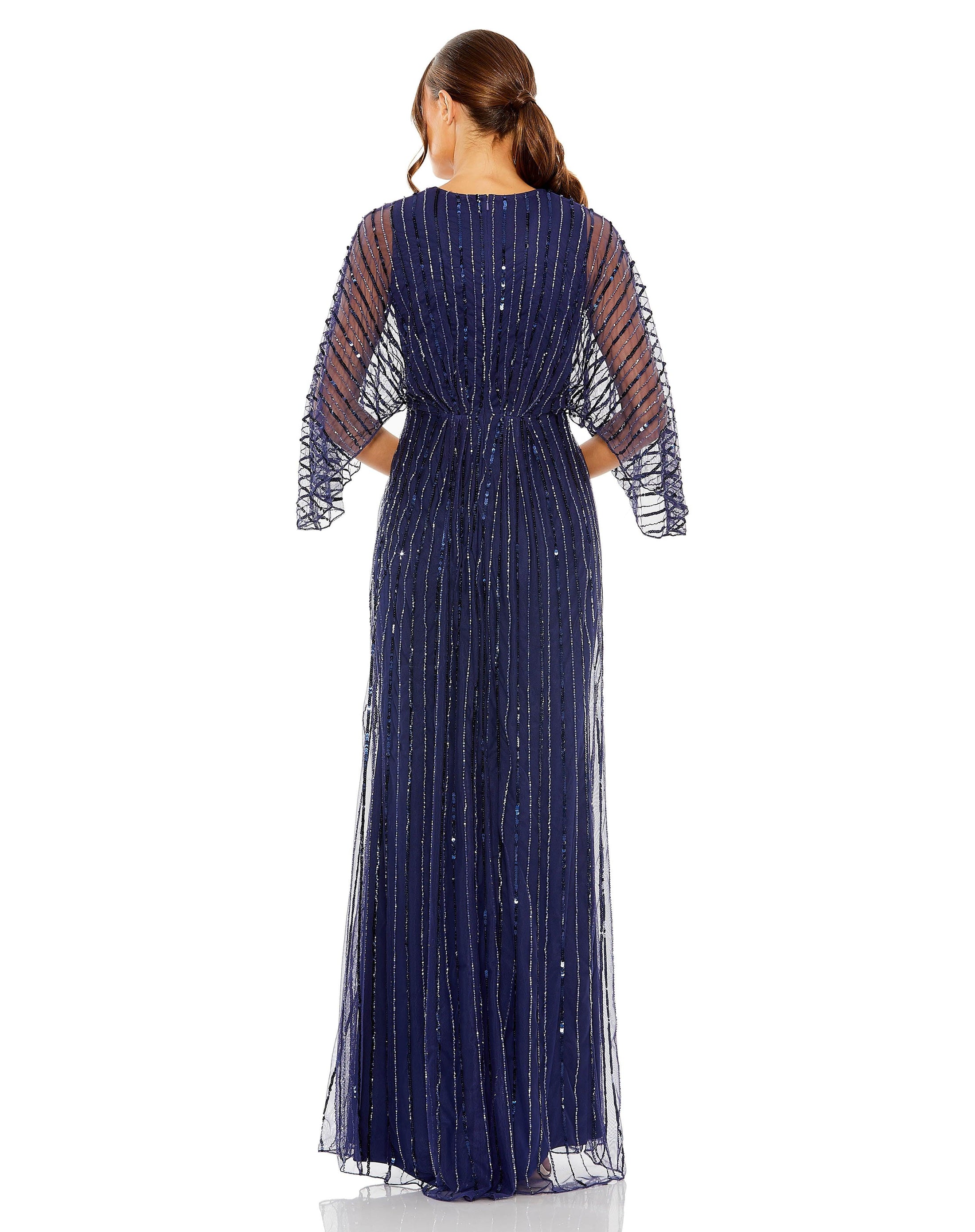 Mac Duggal 20427 Cocktail Beaded Tea Length Formal Dress