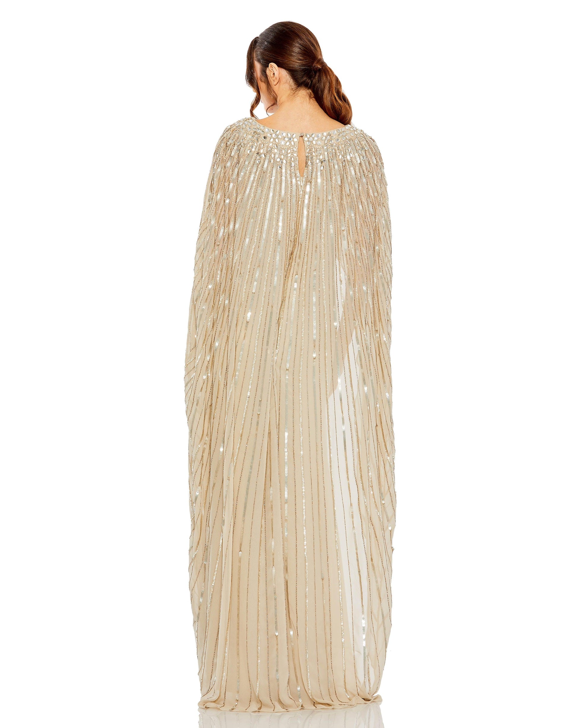 Mac Duggal 93869 Long Cape Sleeve Formal Dress