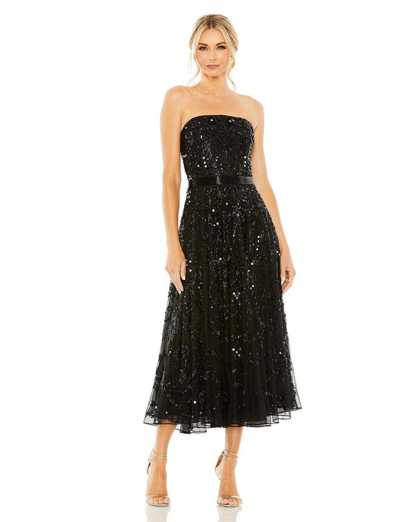 Strapless Embellished A Line Midi Dress Strapless Embellished A Line Midi Mac Duggal 93898
