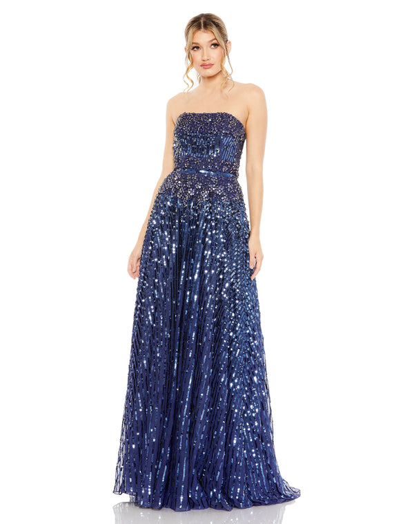 Long A Line Formal Beaded Evening Prom Dress A Line Beaded Evening Prom Mac Duggal 93915