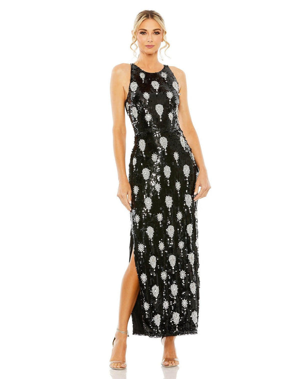 Long Sleeveless Floral Formal Gown Sleeveless Detail & Floral Design Mac Duggal 93944