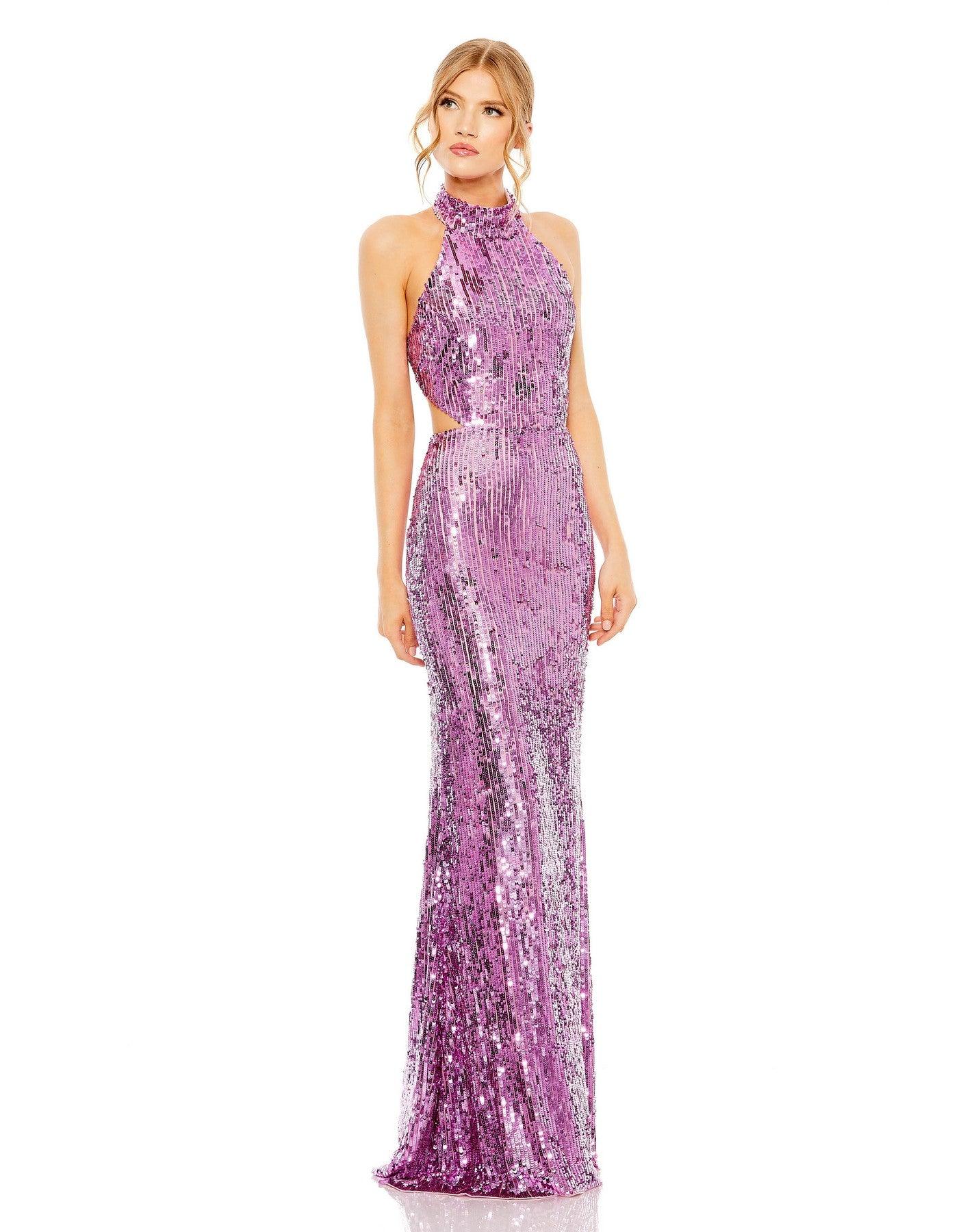 Mac Duggal 93976 Long Halter Formal Prom Dress