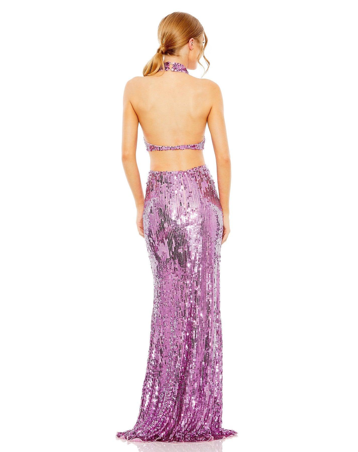 Mac Duggal 93976 Long Halter Formal Prom Dress