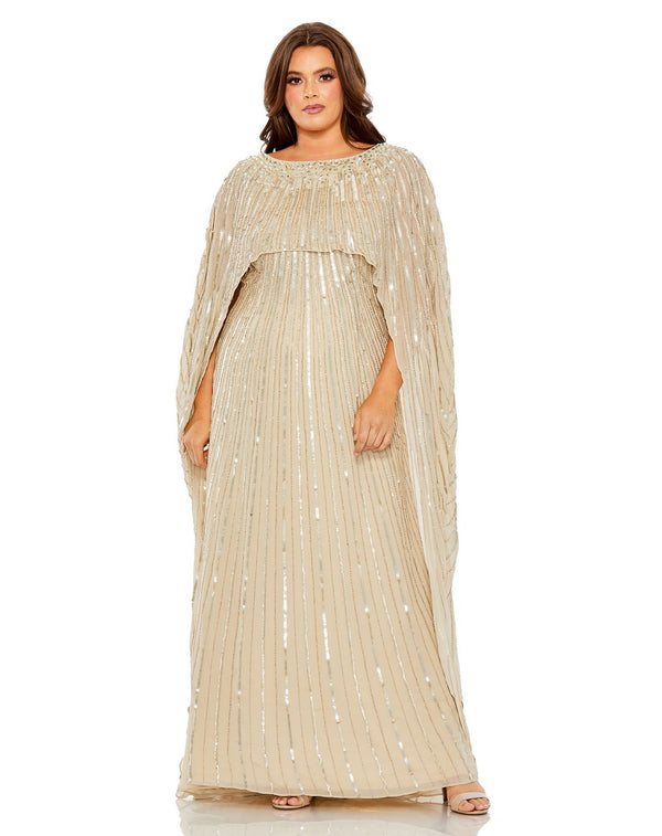 Plus Size Long Cape Formal Gown Cape Formal Plus Size Mac Duggal 93993